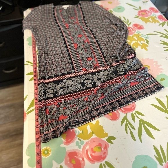 J Jill Paisley Print Long Sleeve Rayon Knit Dress Size Medium - Picture 8 of 9